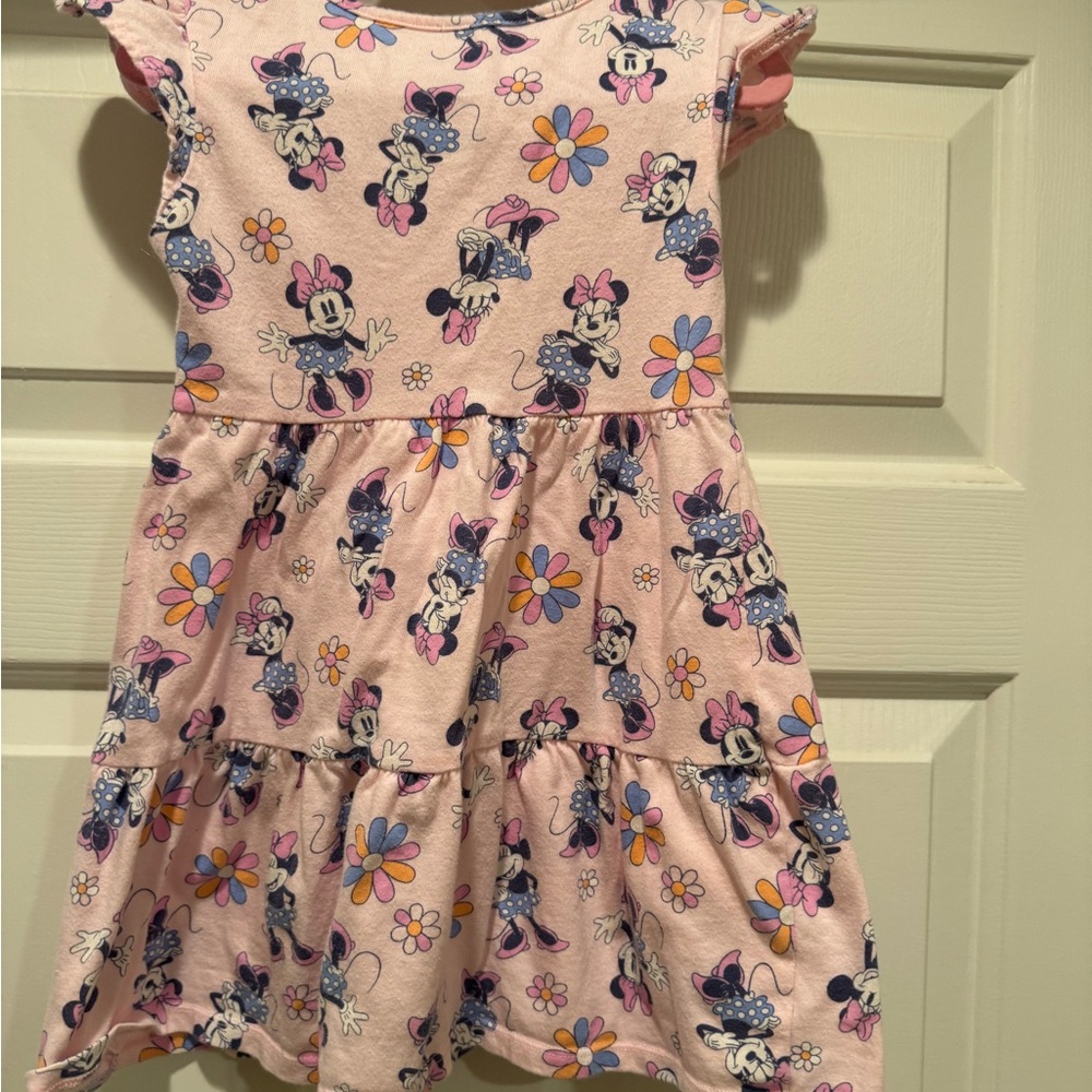 Disney Pink Minnie Mouse Floral Kids Dress